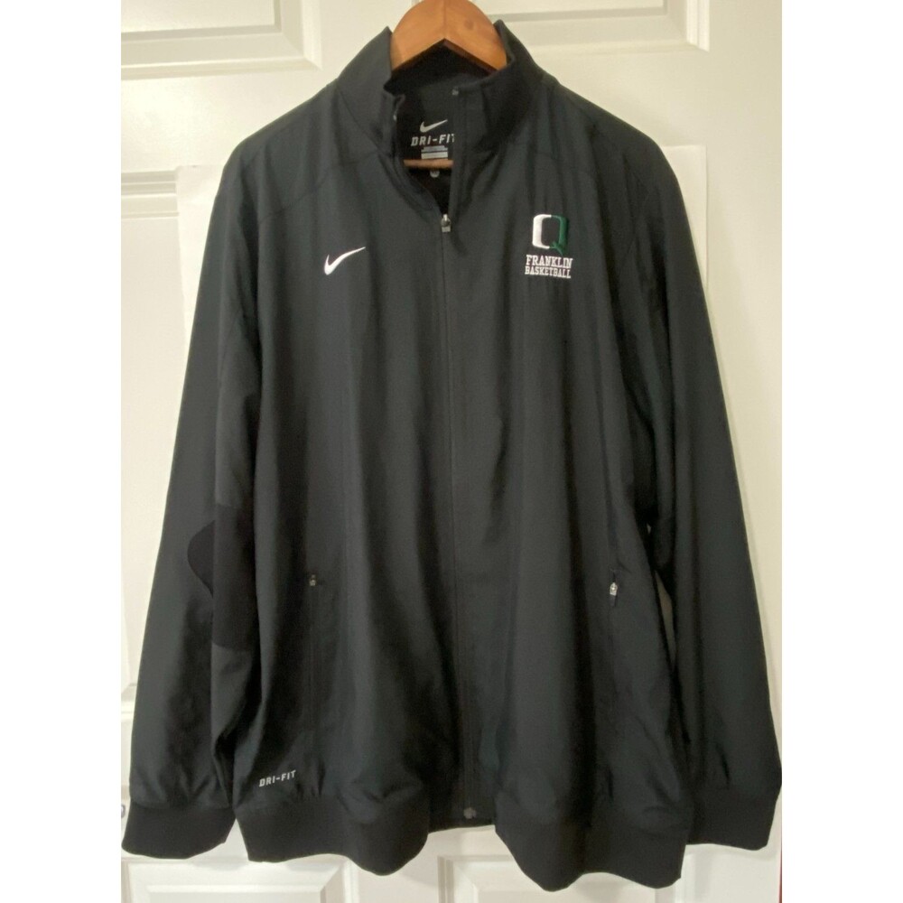 Nike Mens Dri-Fit Jacket Franklin XL Black Windbreaker Zip Coat‎ Basketball